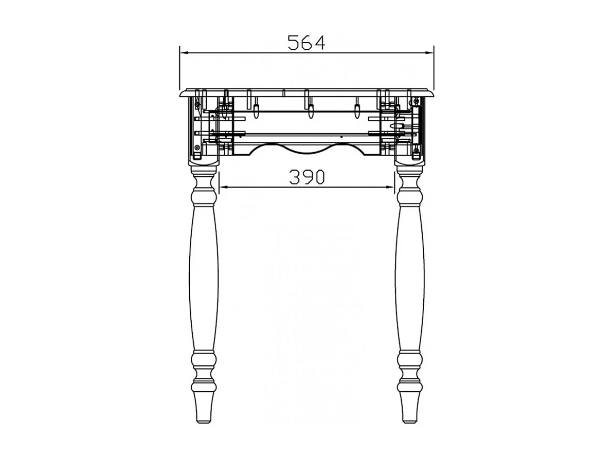 Table A Ecrire Pin Massif Miel 2 Tiroirs Pieds Tournés L 100 H 74.3 P 56.4 cm