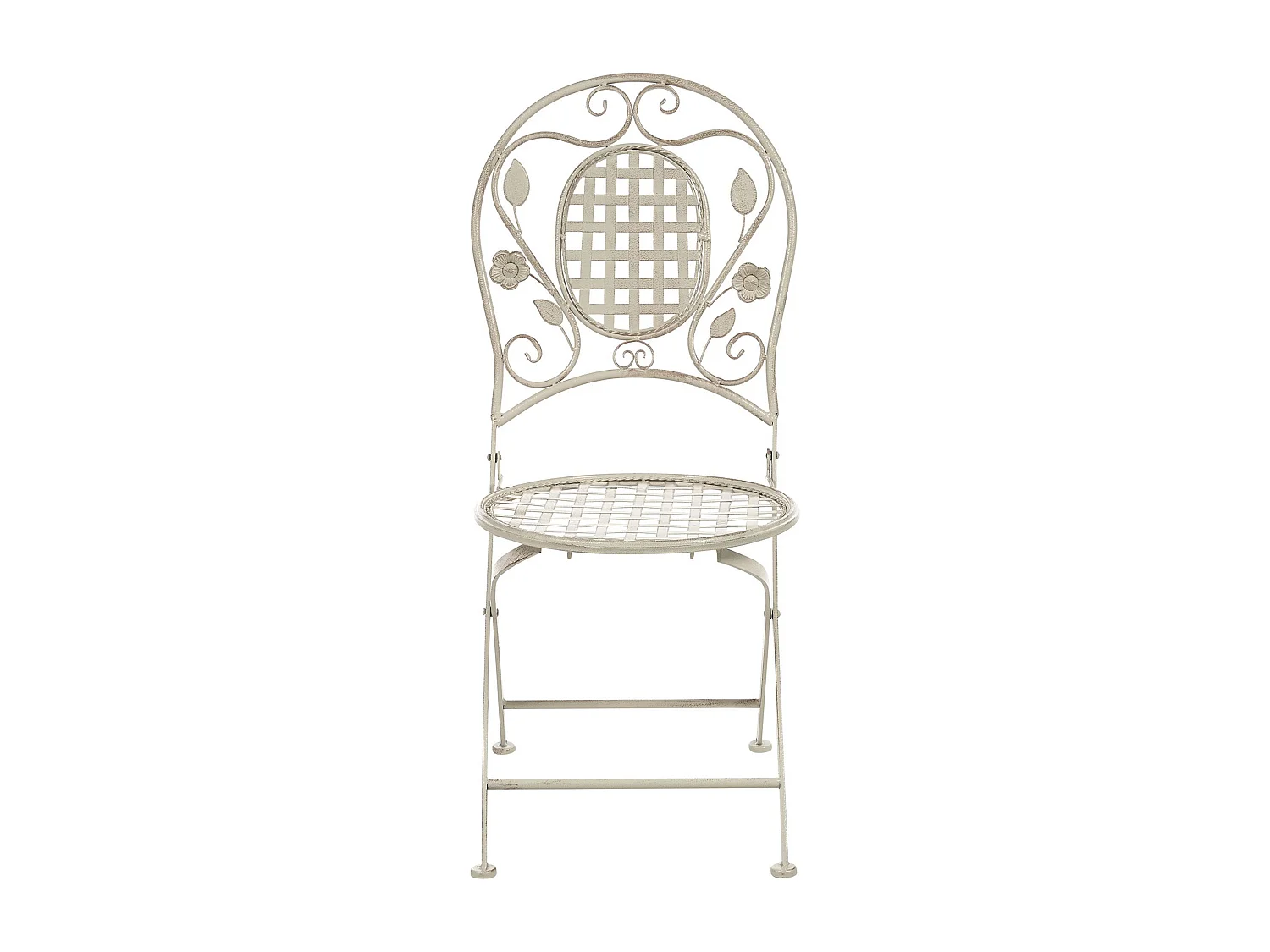 Lot de 4 chaises de jardin BIVIO Pliant Métal Blanc cassé