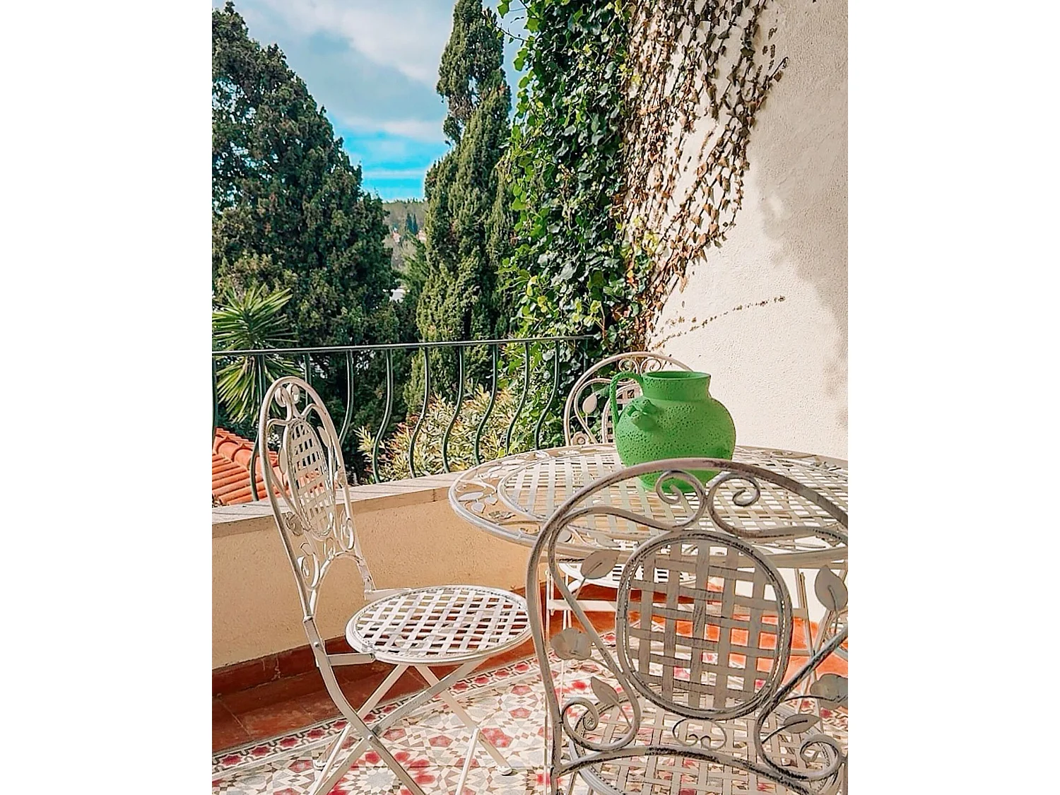Lot de 4 chaises de jardin BIVIO Pliant Métal Blanc cassé