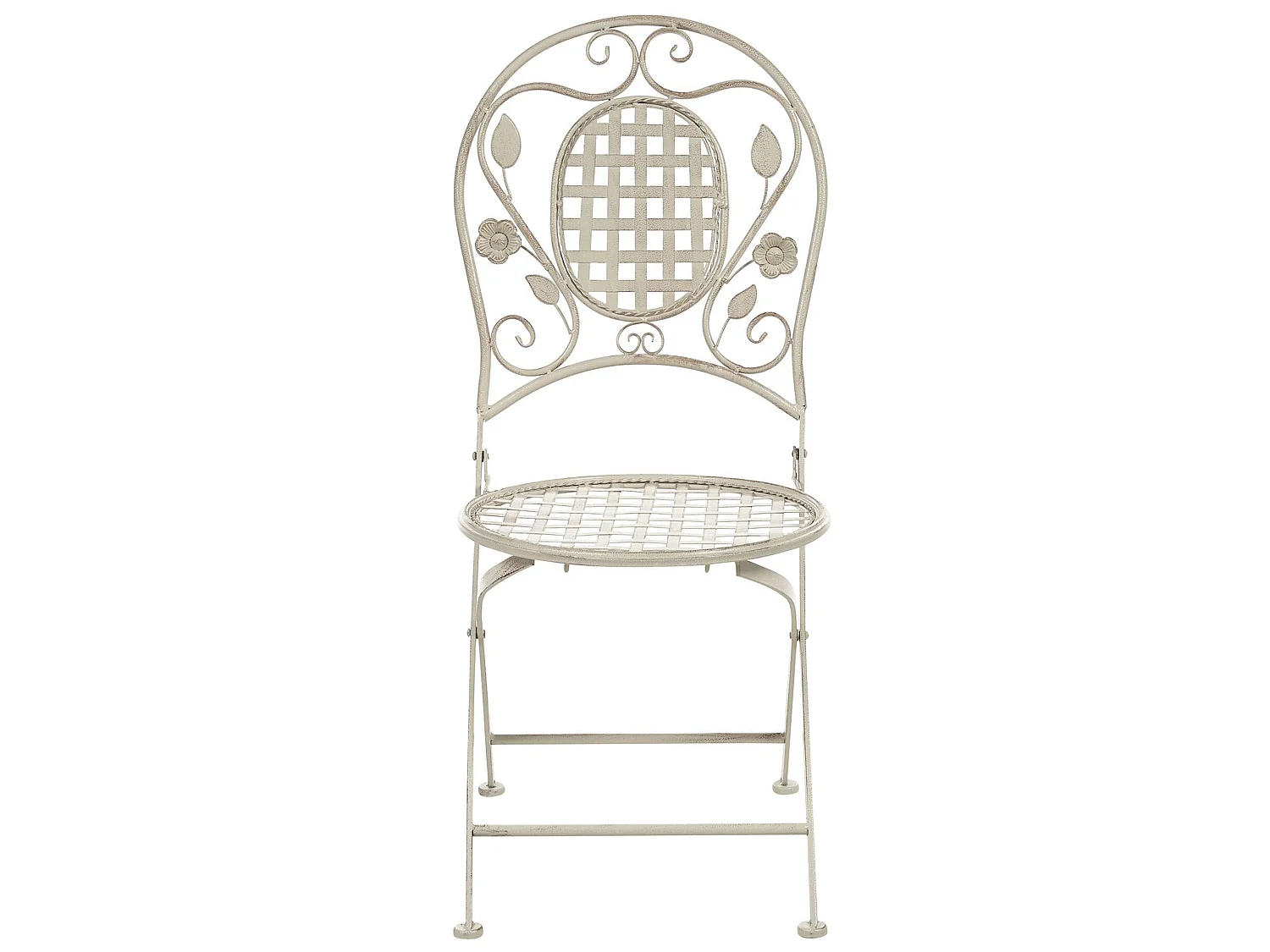 Conjunto de 4 sillas de jardín BIVIO plegable Metal Blanco crema