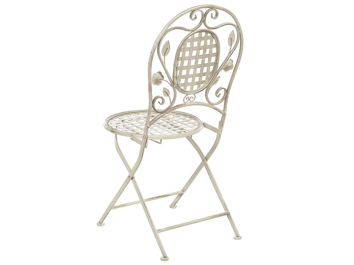 Conjunto de 4 sillas de jardín BIVIO plegable Metal Blanco crema