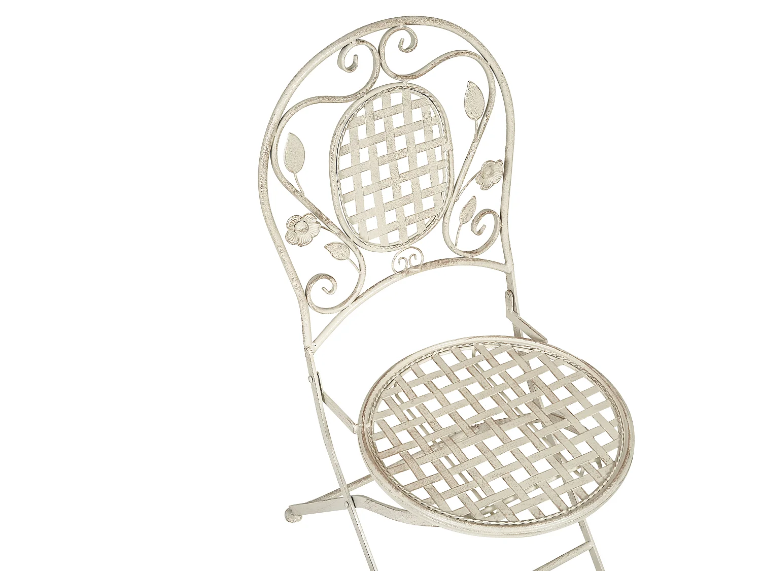 Conjunto de 4 sillas de jardín BIVIO plegable Metal Blanco crema