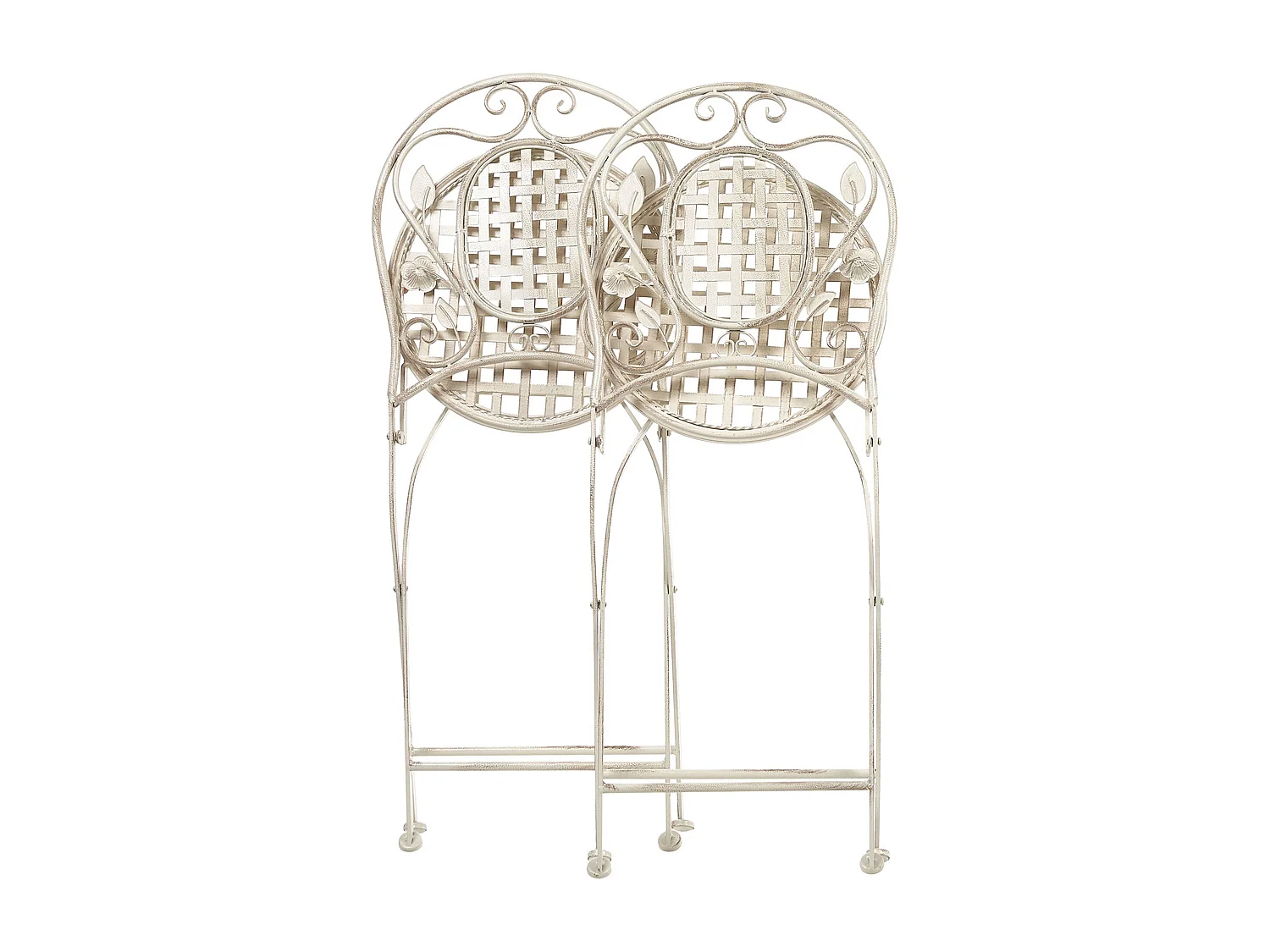 Lot de 2 chaises de jardin BIVIO Pliant Métal Blanc cassé