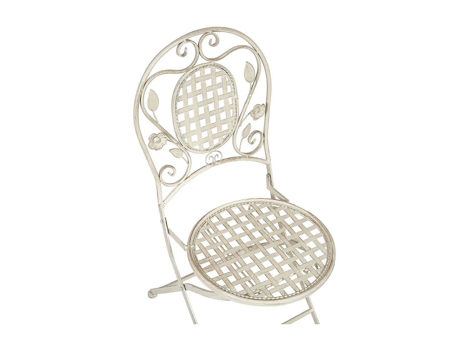 Conjunto de 2 cadeiras de jardim BIVIO Dobrável Metal Branco creme