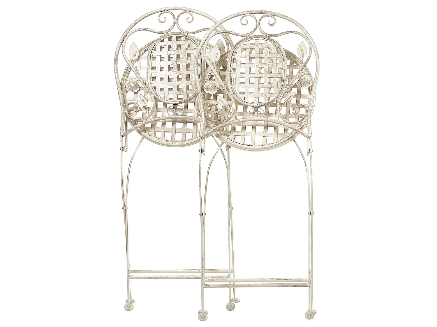 Lot de 2 chaises de jardin BIVIO Pliant Métal Blanc cassé