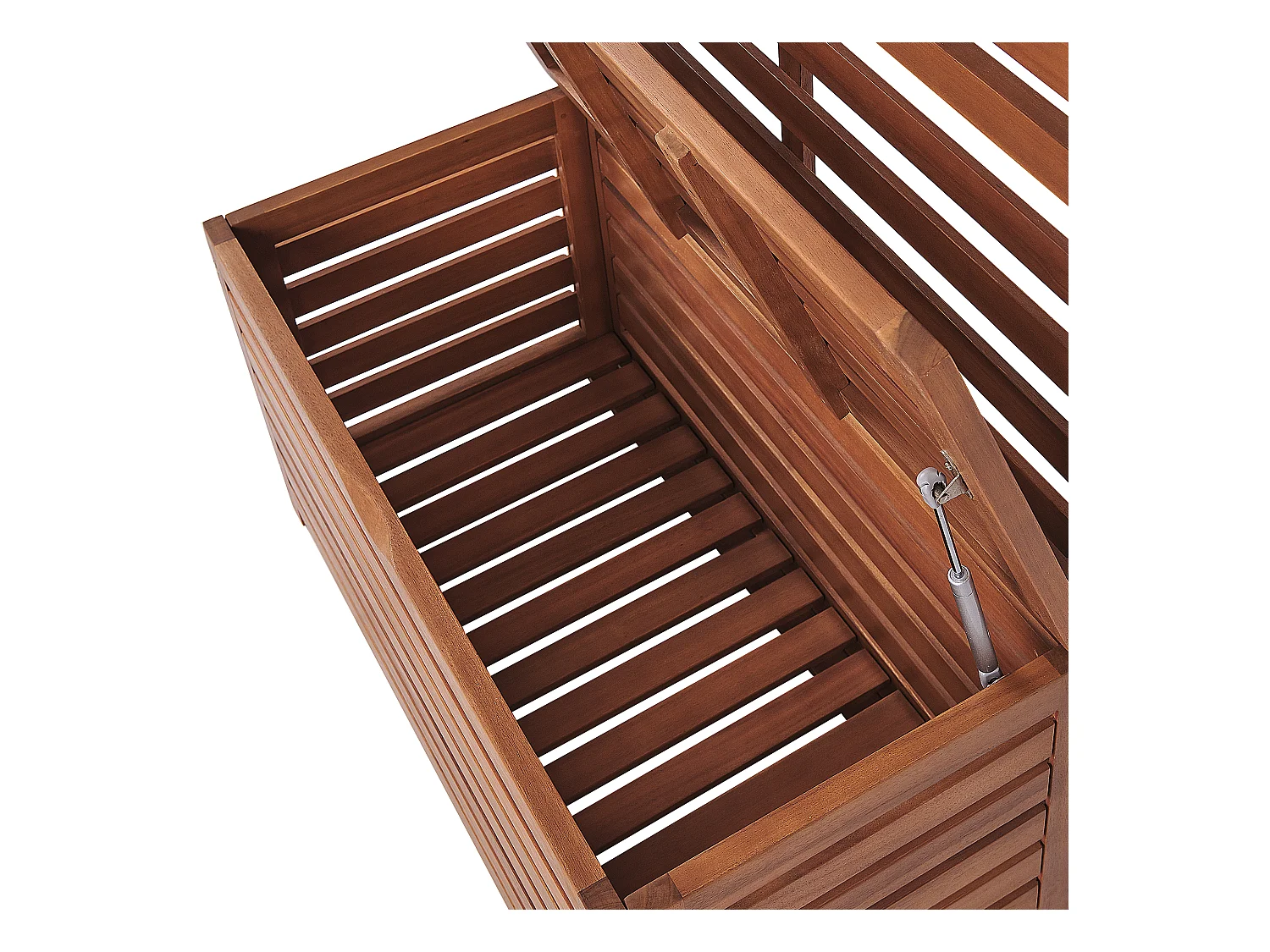 Gartenbank mit Stauraum und Wandpaneel Akazienholz hellbraun 90 Rustikal Matino