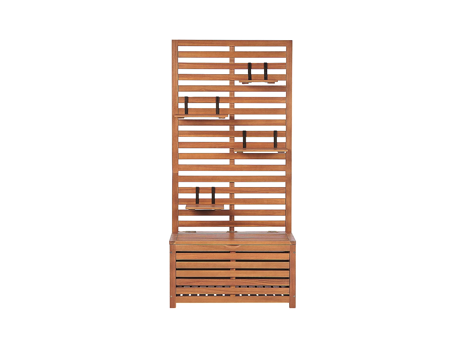 Banc de jardin avec étagère murale MATINO Acacia 80 cm 40 cm Marron