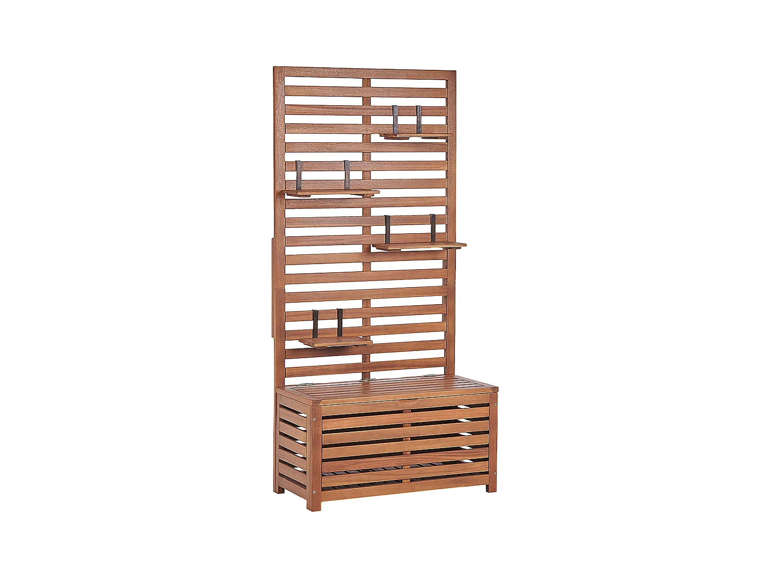 Banc de jardin avec étagère murale MATINO Acacia 80 cm 40 cm Marron