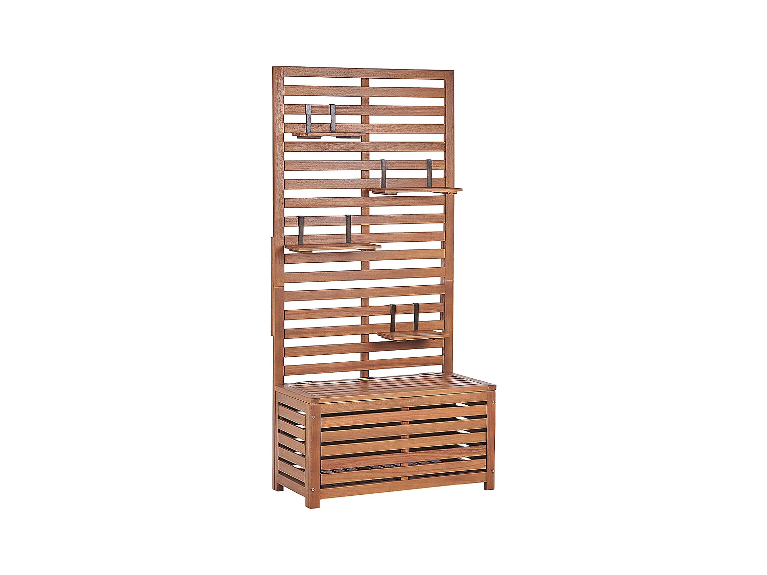 Banc de jardin avec étagère murale MATINO Acacia 80 cm 40 cm Marron