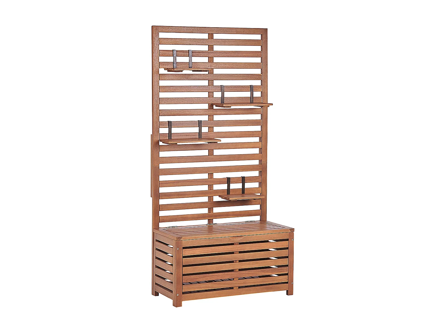 Banc de jardin avec étagère murale MATINO Acacia 80 cm 40 cm Marron