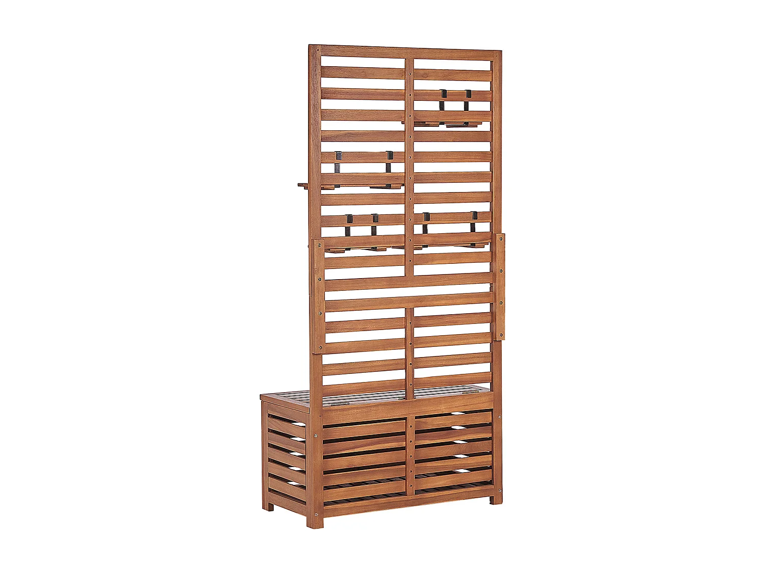Banc de jardin avec étagère murale MATINO Acacia 80 cm 40 cm Marron