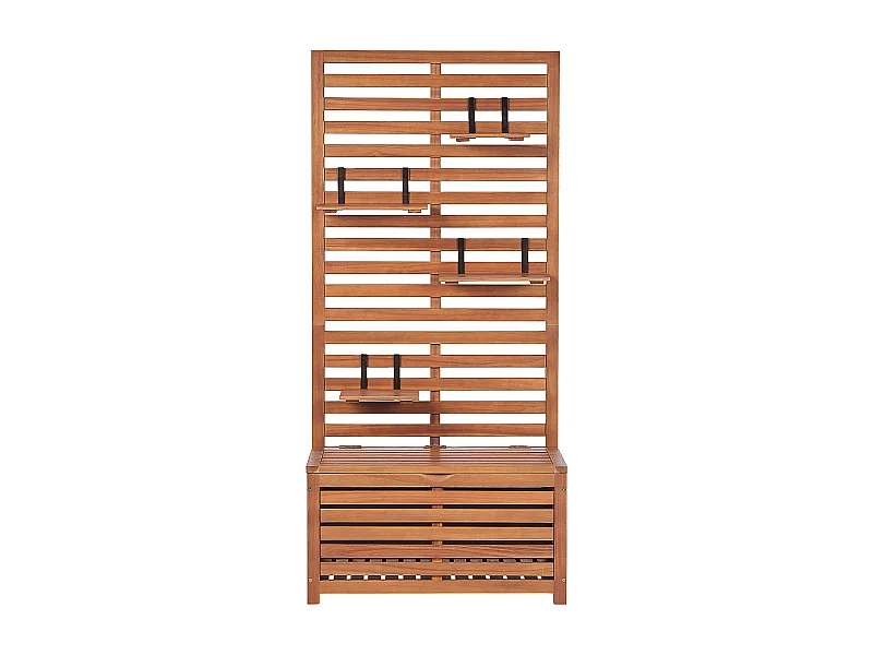 Banc de jardin avec étagère murale MATINO Acacia 80 cm 40 cm Marron