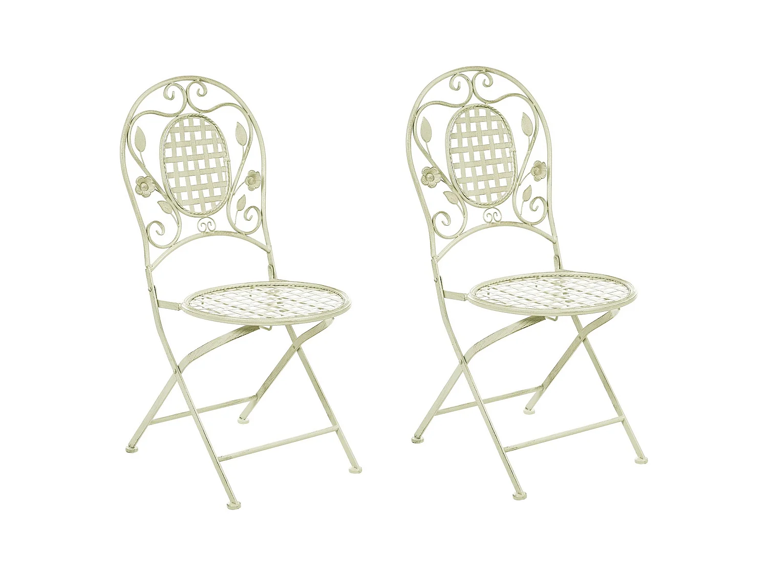 Lot de 2 chaises de jardin BIVIO Pliant Métal Vert clair