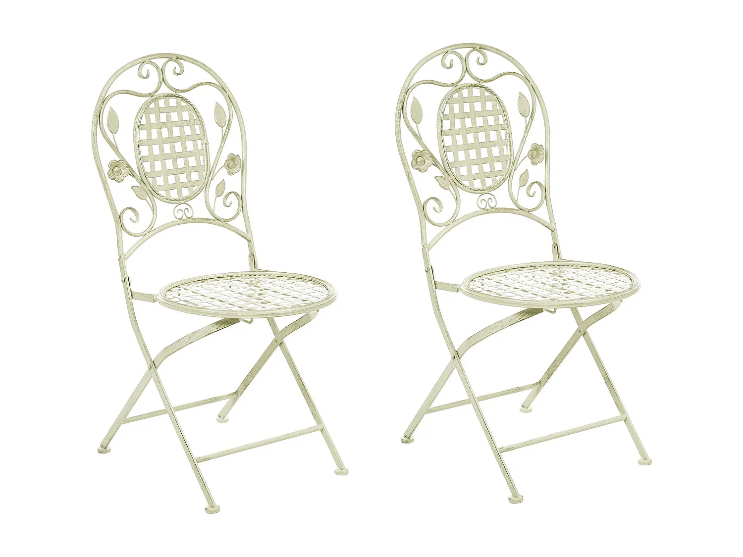 Lot de 2 chaises de jardin BIVIO Pliant Métal Vert clair