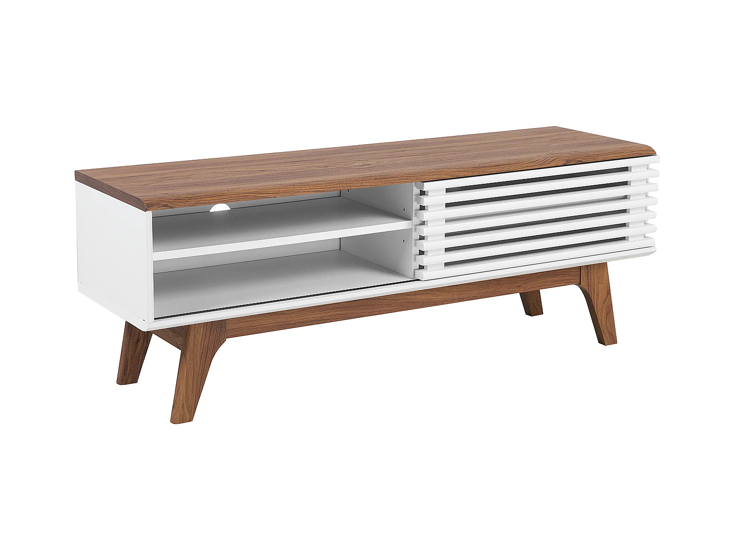 Meuble TV TOLEDO II Marron/blanc