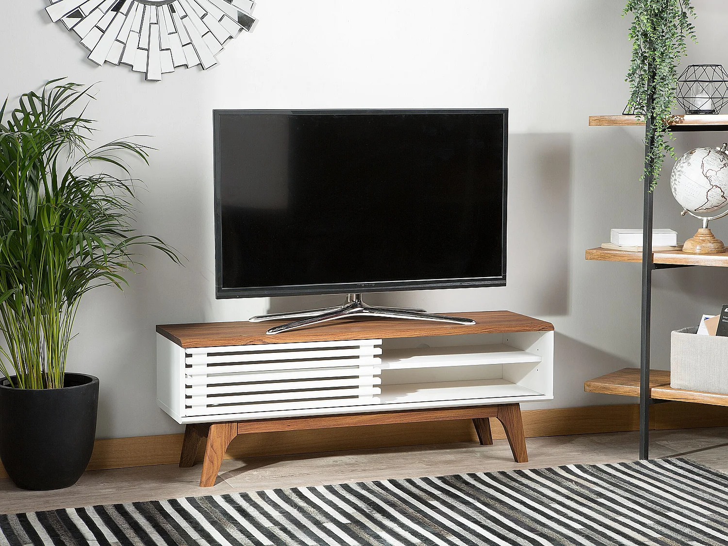 Mueble TV TOLEDO II Marrón/Blanco