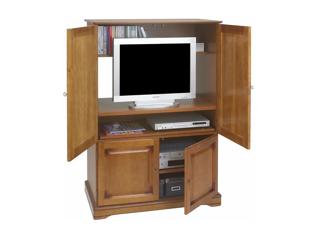 Armoire Informatique 4 Portes Merisier