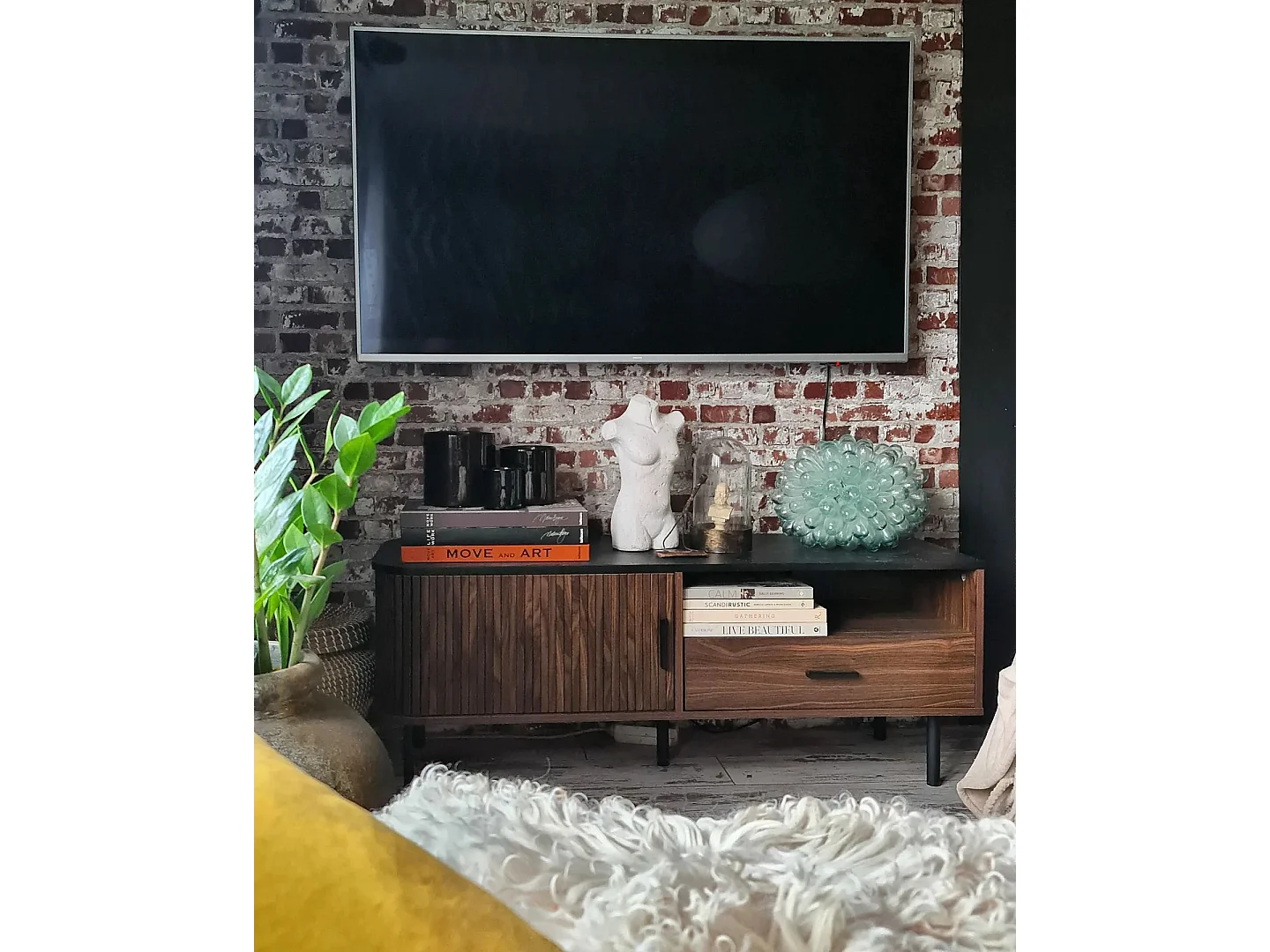 Meuble TV JOSE Marron foncé