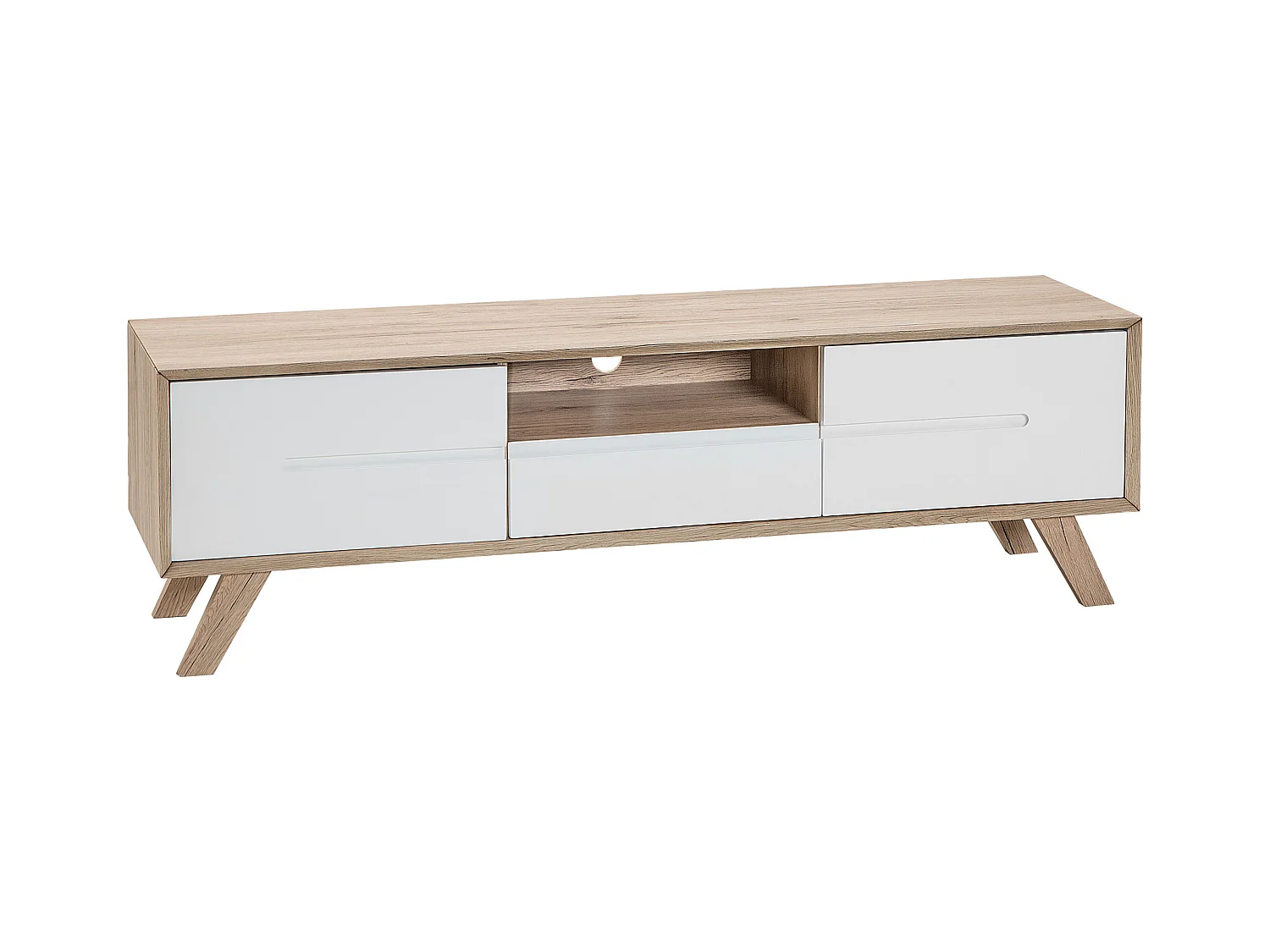 Meuble TV FORESTER Marron/blanc