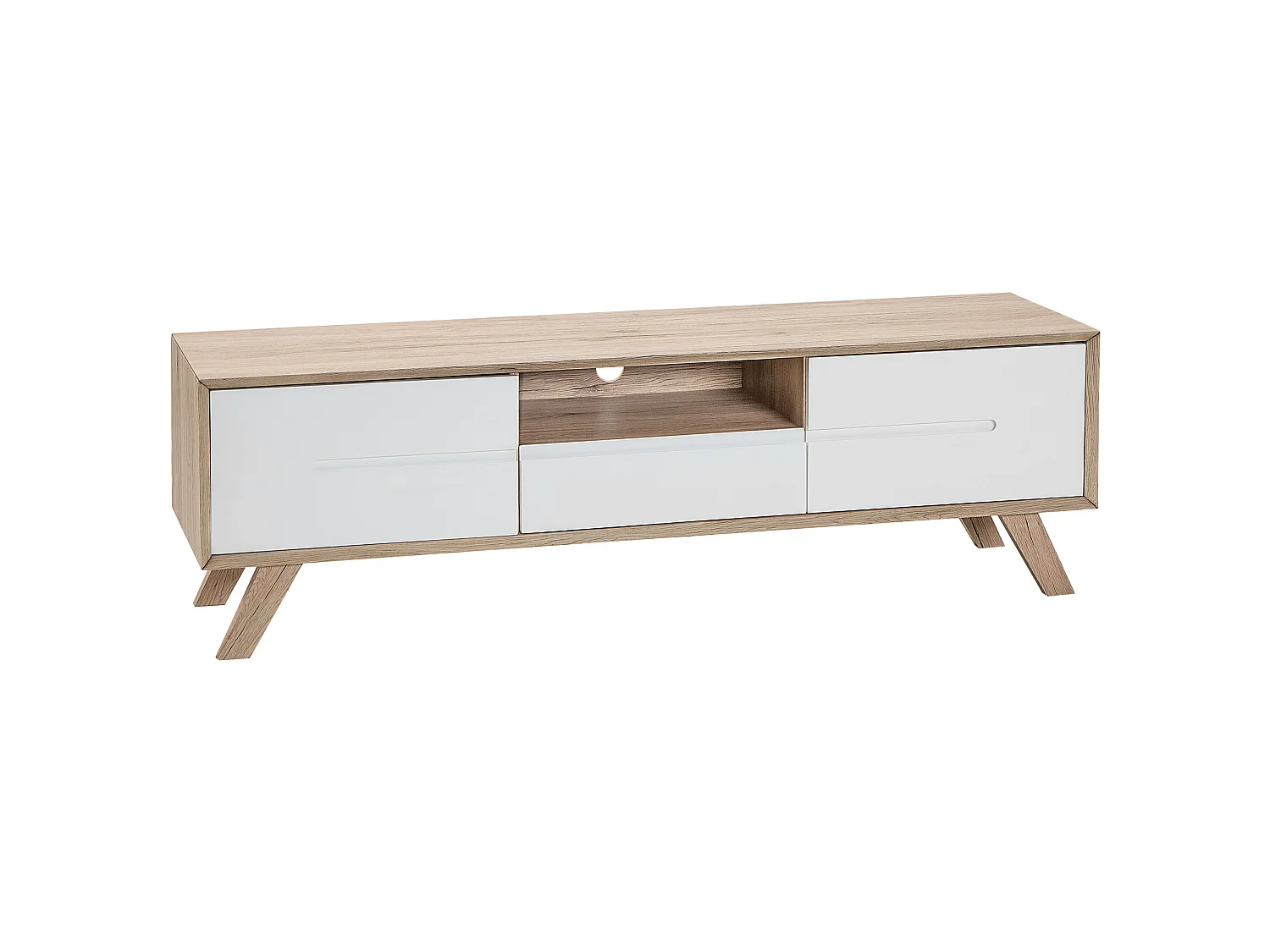 Meuble TV FORESTER Marron/blanc