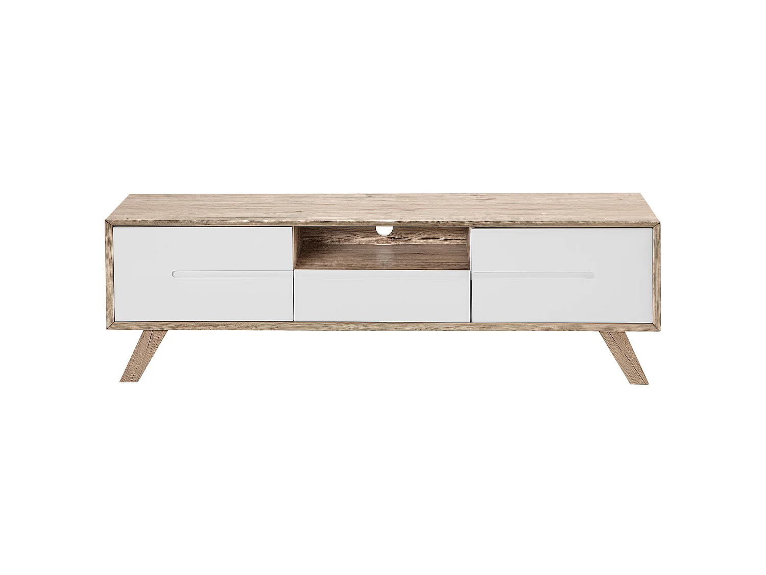 Meuble TV FORESTER Marron/blanc