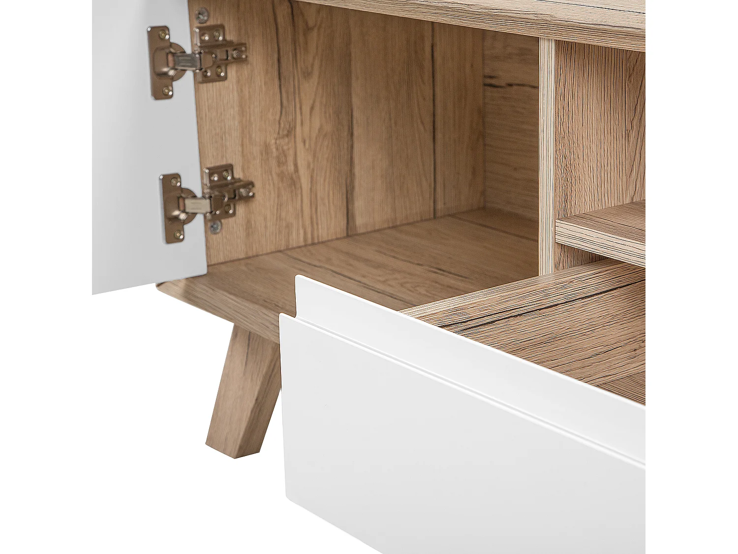Meuble TV FORESTER Marron/blanc