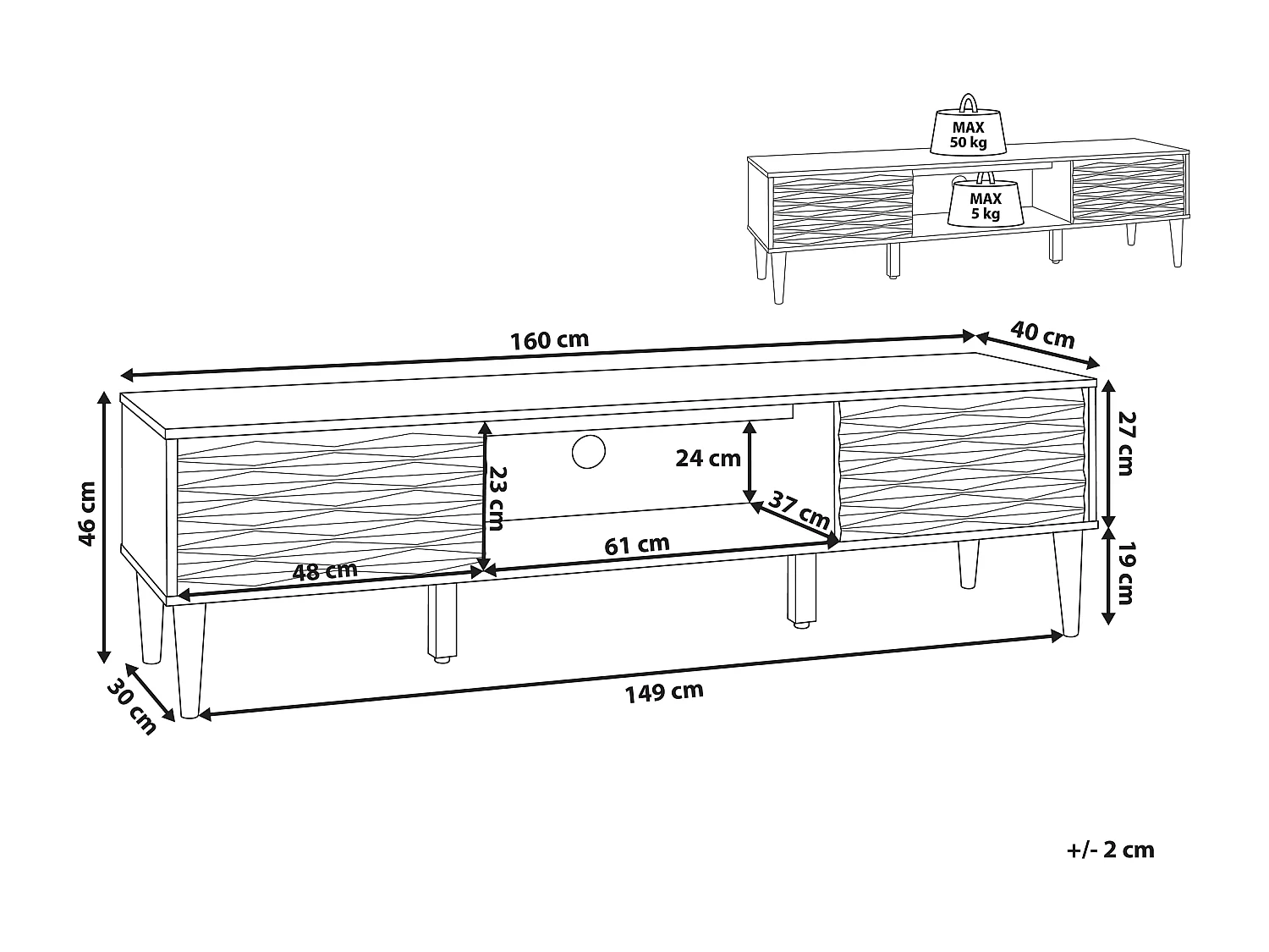 Meuble TV KAYAN Marron foncé