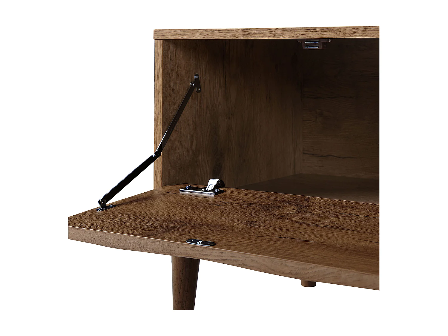 TV-Schrank Lowboard dunkler Holzfarbton Retro-Stil KAYAN