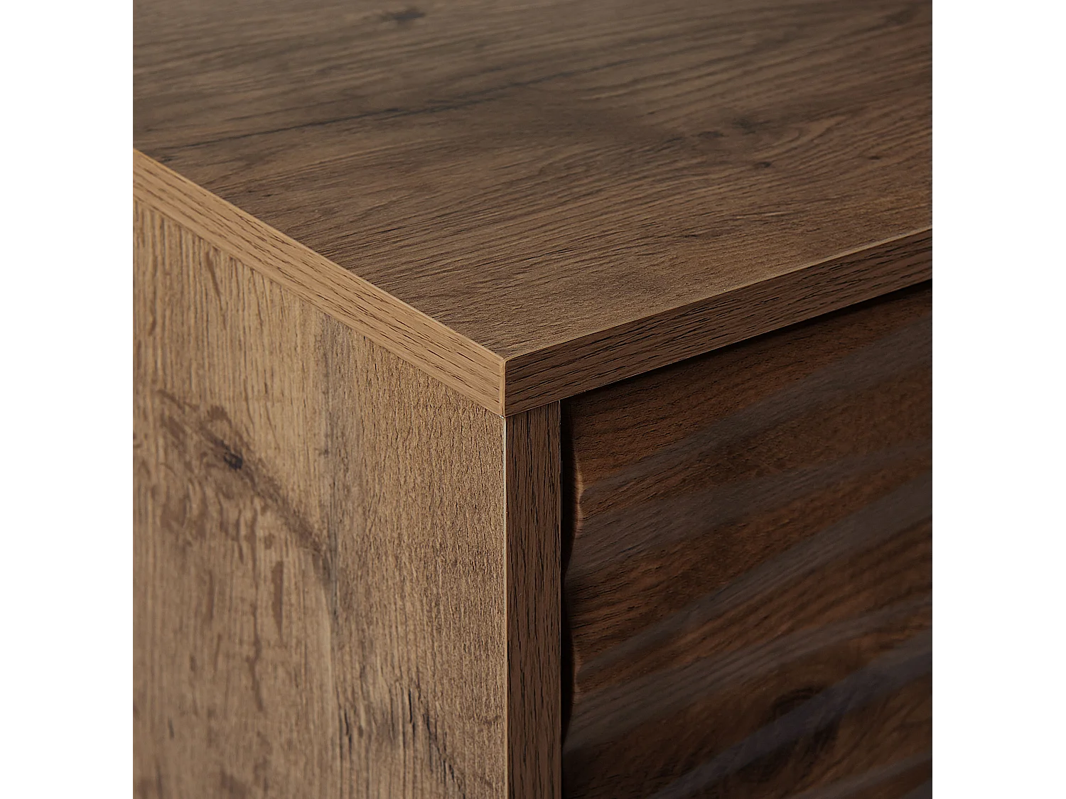 TV-Schrank Lowboard dunkler Holzfarbton Retro-Stil KAYAN