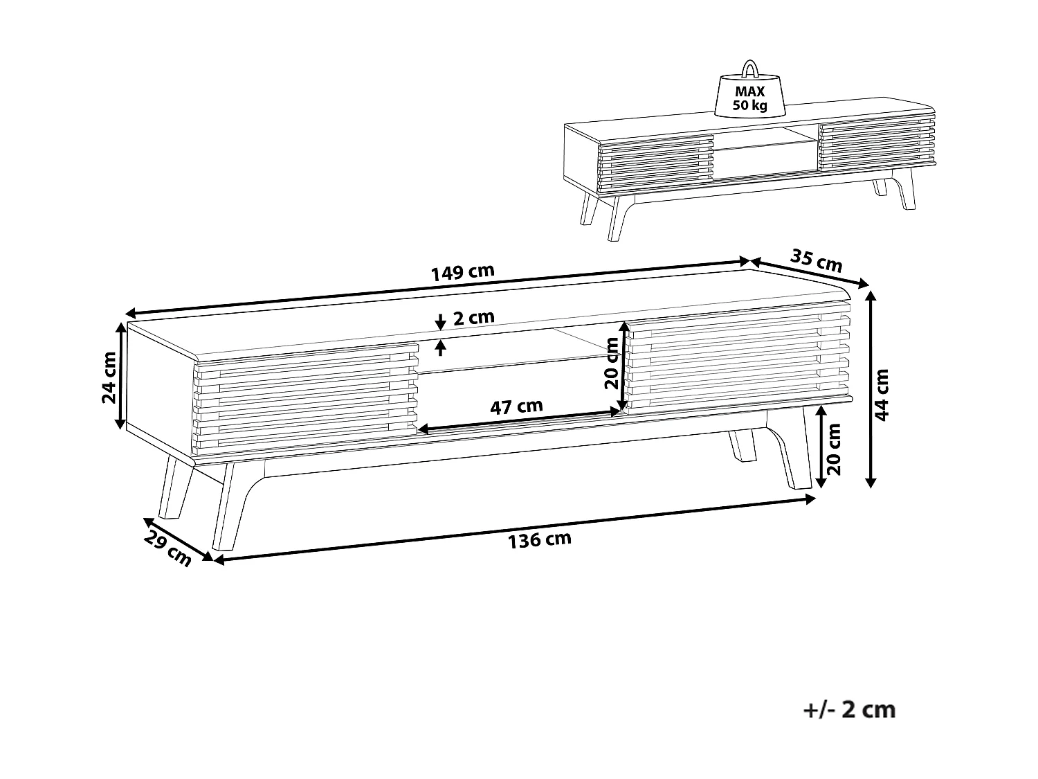 Meuble TV DETROIT Marron foncé