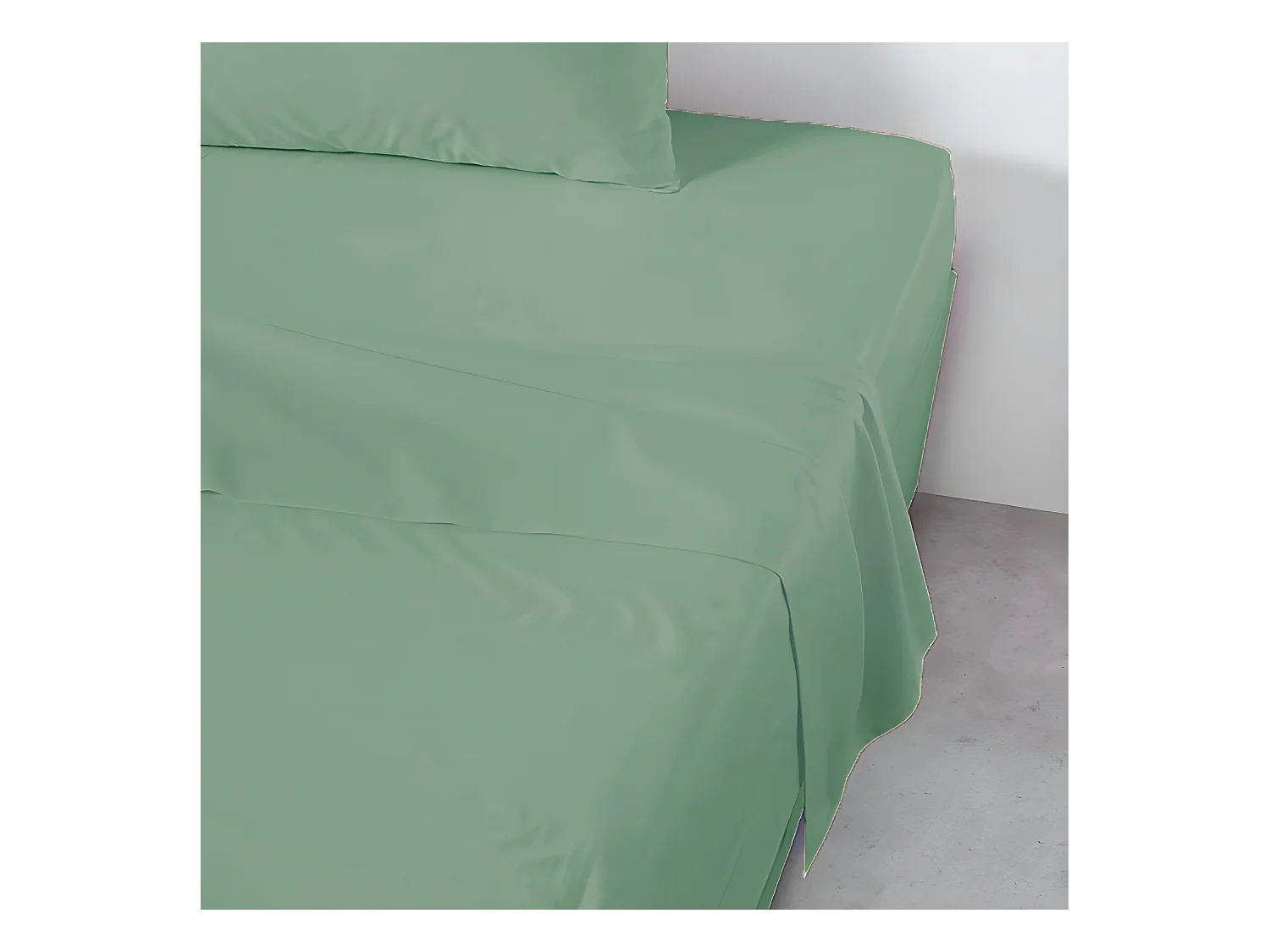 100% katoenen bovenlaken. In effen kleuren. 240x270cm Mint
