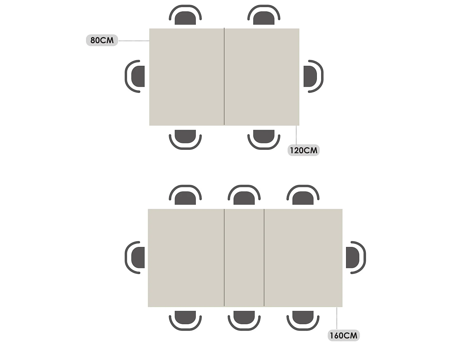 Table à manger extensible à allonge papillon intégrée,bari