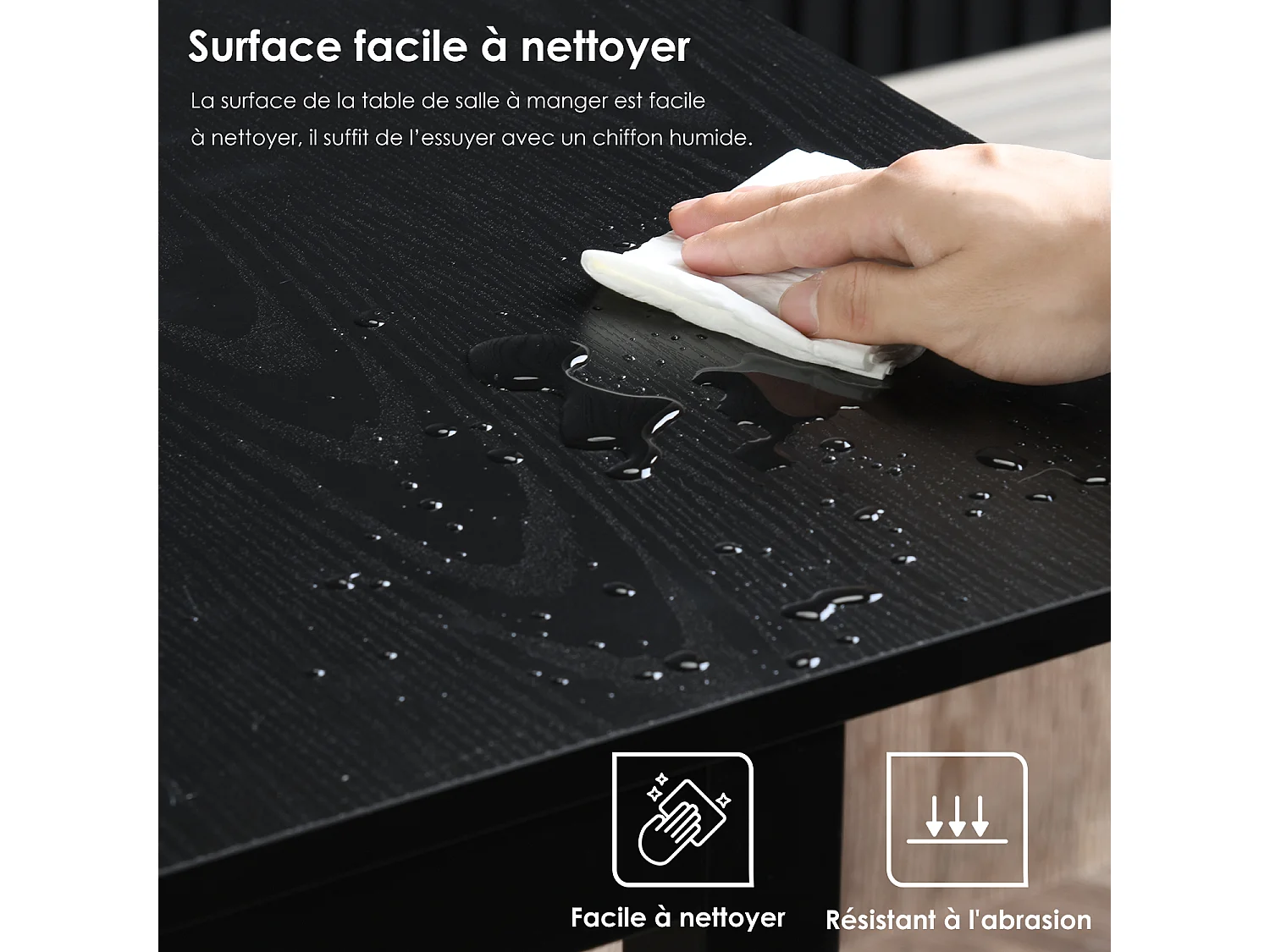 Table à manger extensible à allonge papillon intégrée,bari