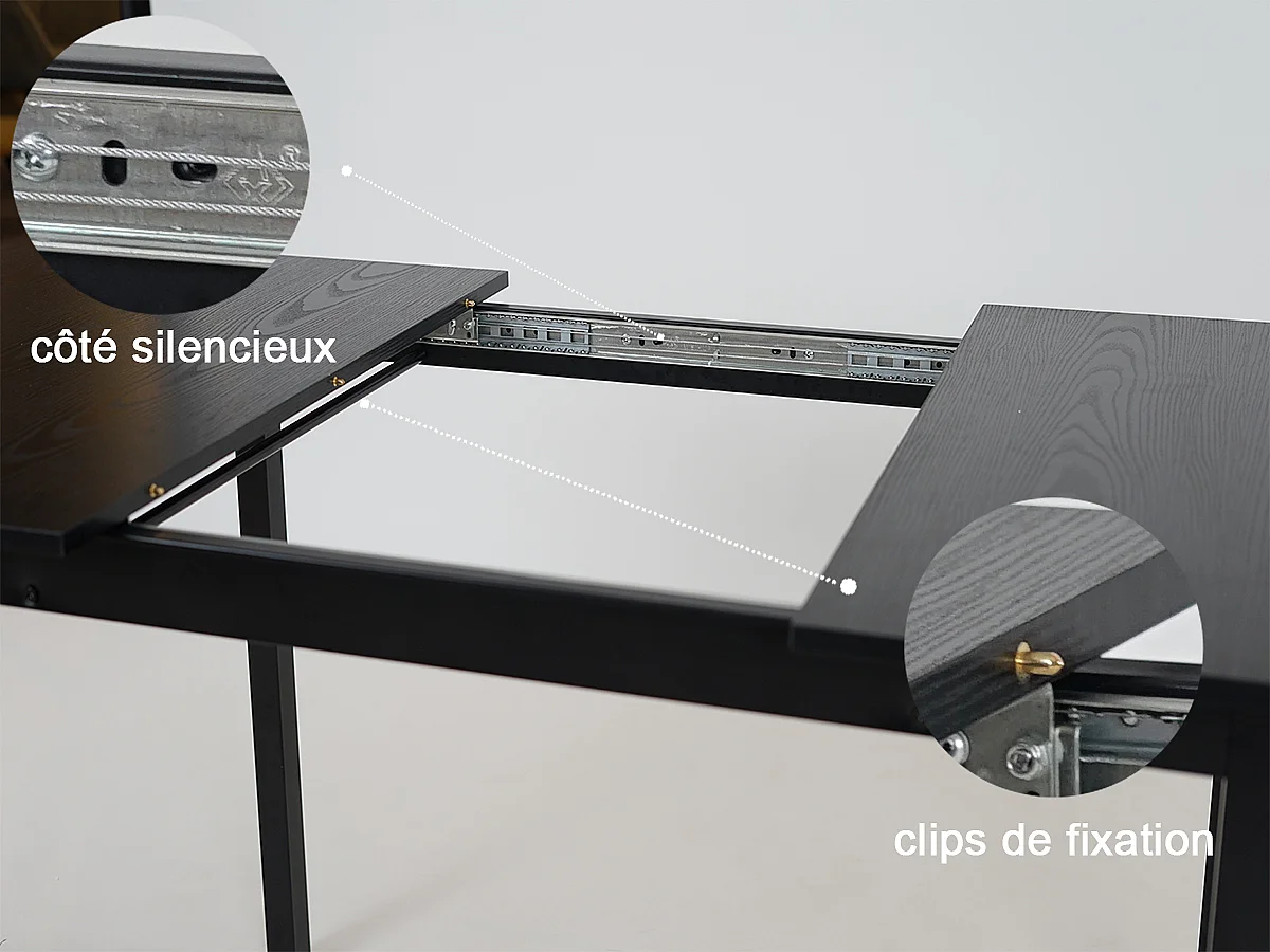 Table à manger extensible à allonge papillon intégrée,bari