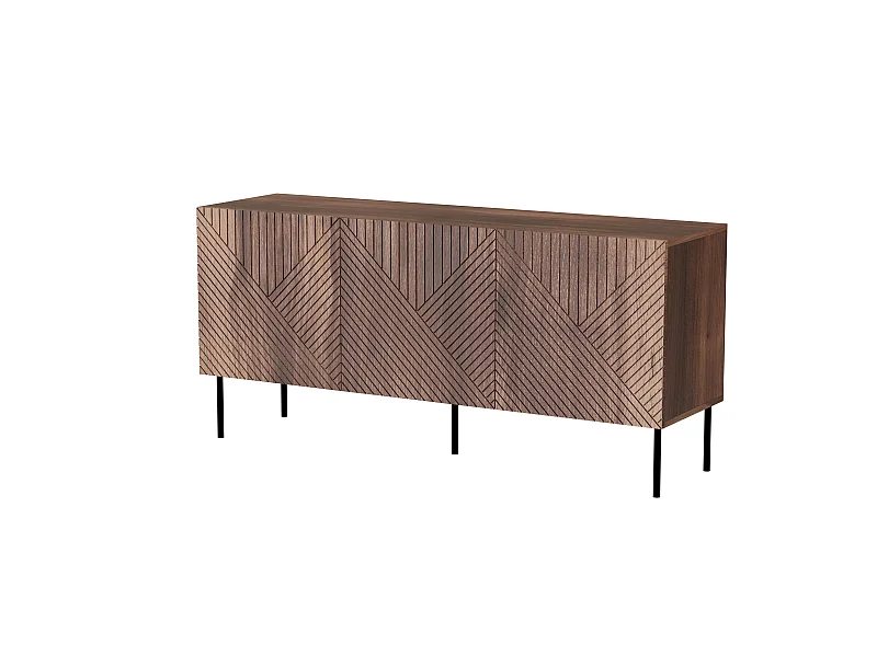 Comò NOCCIOLA 150 cm 3D ante fresate Noce Warmian