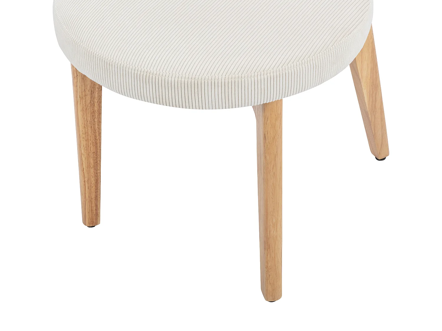 Set van 2 stoelen van ribfluweel en heveahout - Wit - TORIEL