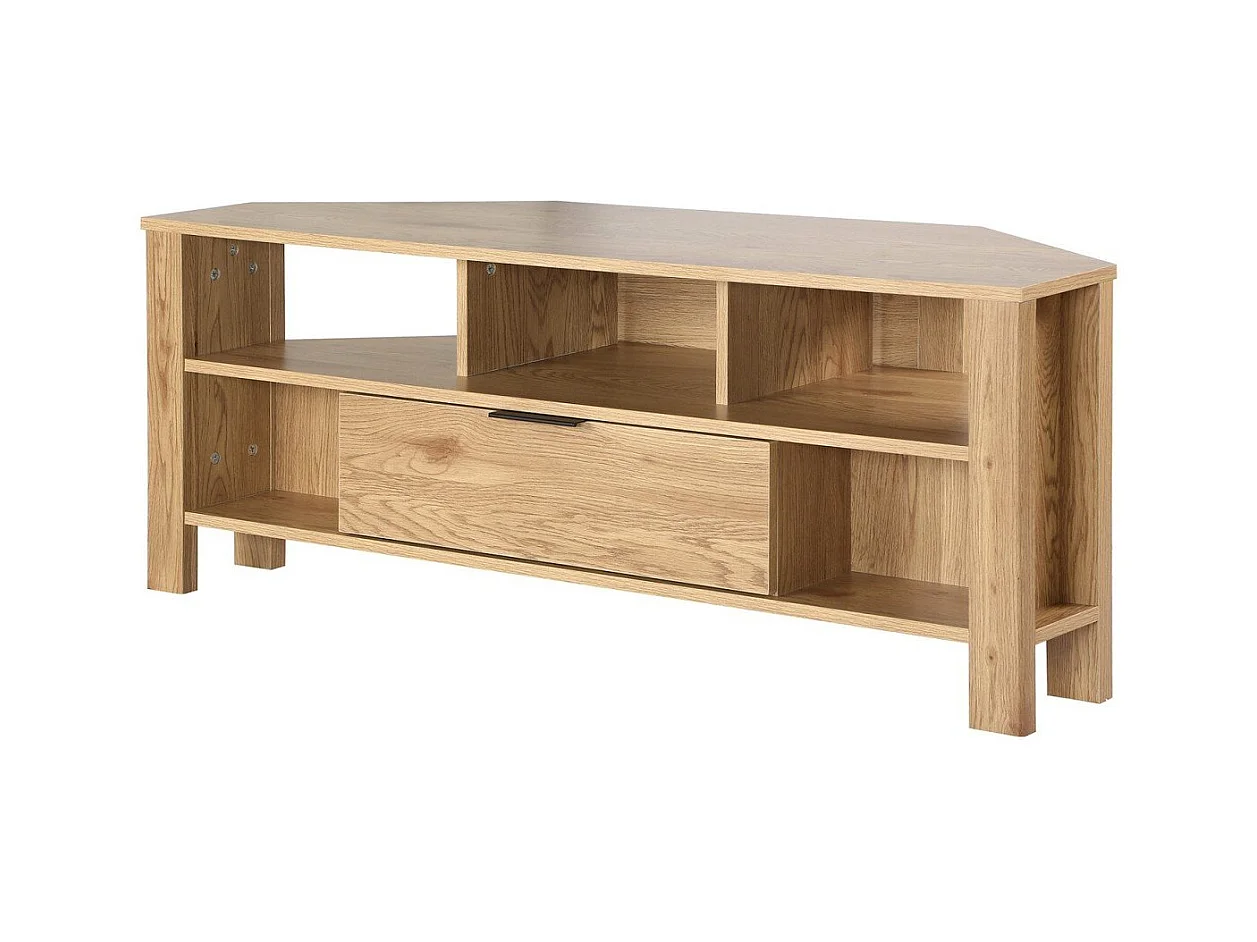 Meuble TV d'Angle 1 Tiroir Décor Chêne - L120 cm