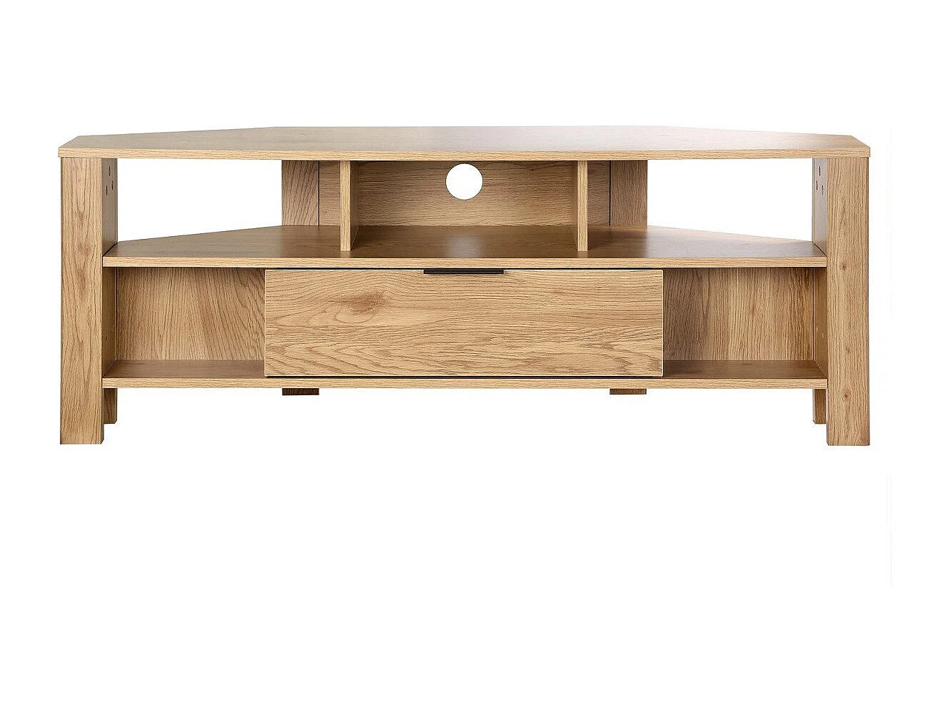 Meuble TV d'Angle 1 Tiroir Décor Chêne - L120 cm