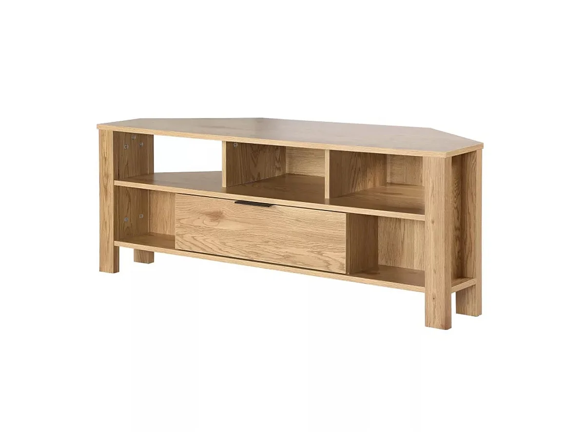 Mobile TV d'Angolo 1 Cassetto Decorazione Rovere - L120 cm