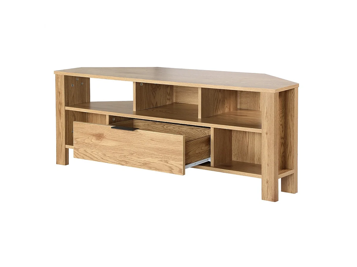 Mobile TV d'Angolo 1 Cassetto Decorazione Rovere - L120 cm