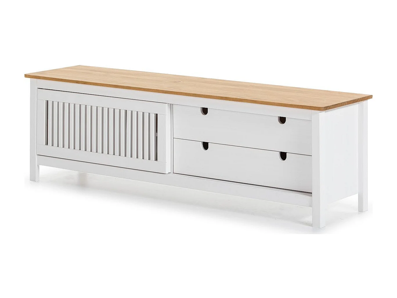 Tv-meubel Bruna - 158x40x49cm - Wit