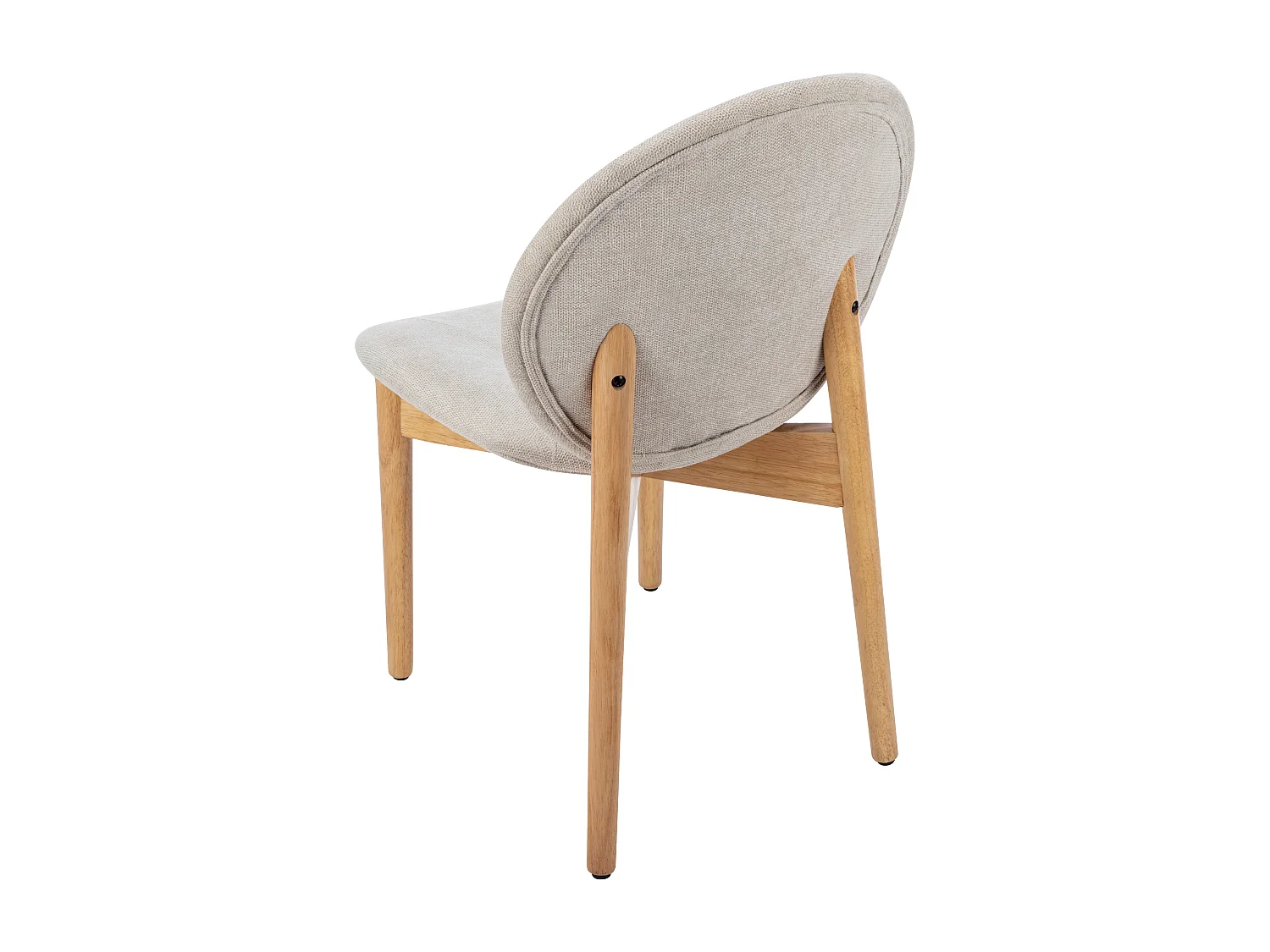 Set van 2 stoelen van stof en heveahout - Beige - ISADIO