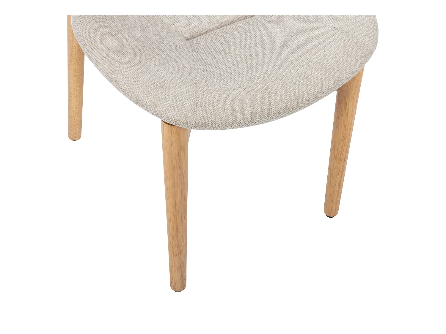 Lot de 2 chaises en tissu et bois d'hévéa - Beige - ISADIO