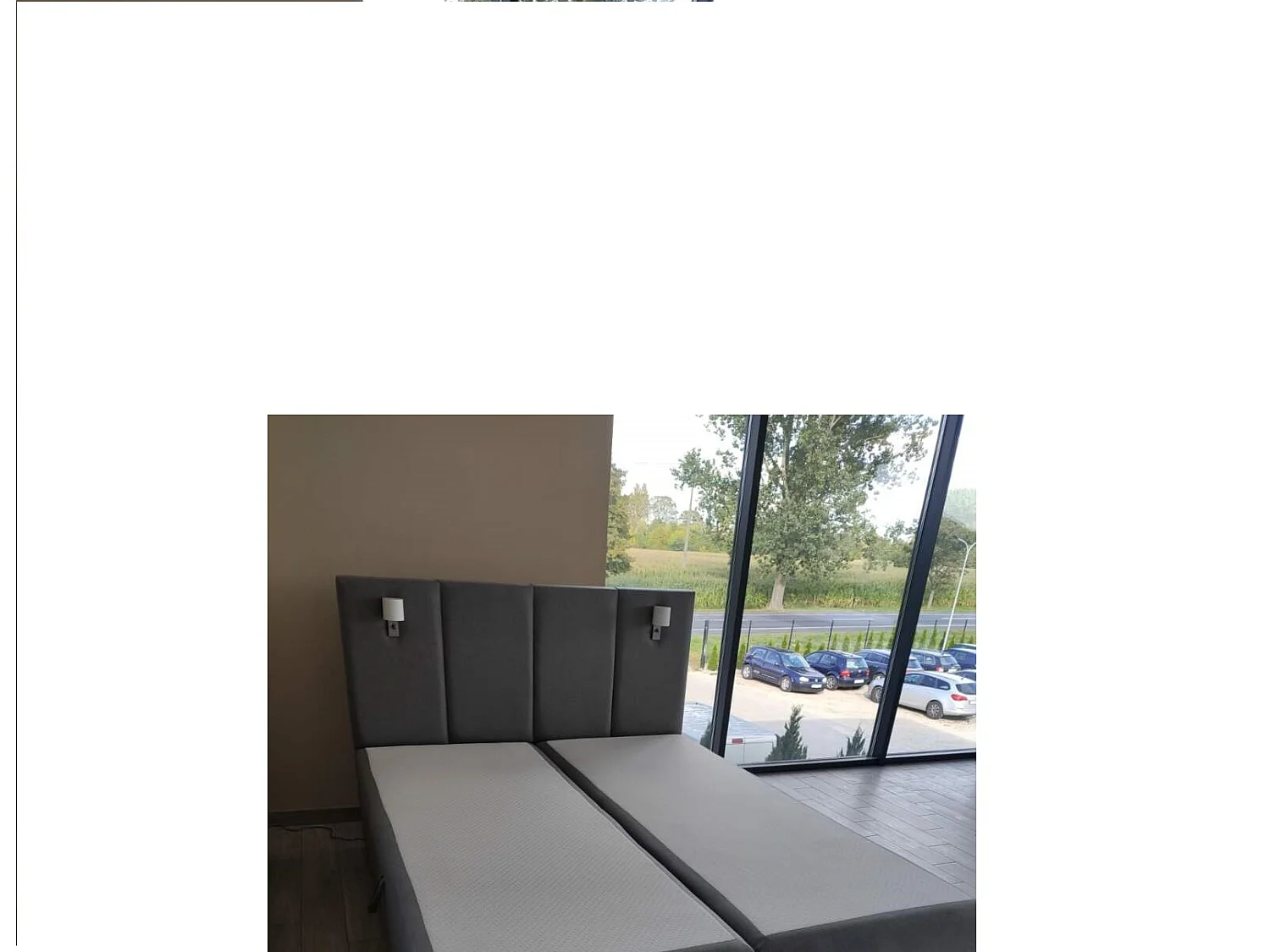 lit à sommier tapissier palma - 120x200cm - tissu gris - avec surmatelas de 4 cm d'épaisseur