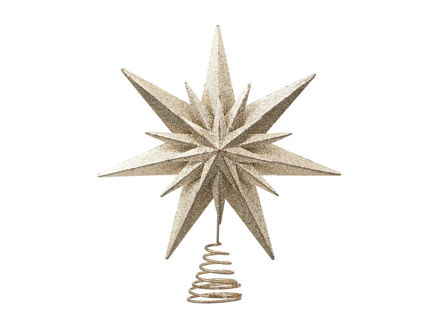 Déco Sapin de Noël Cimier Etoile double dorée pailletée