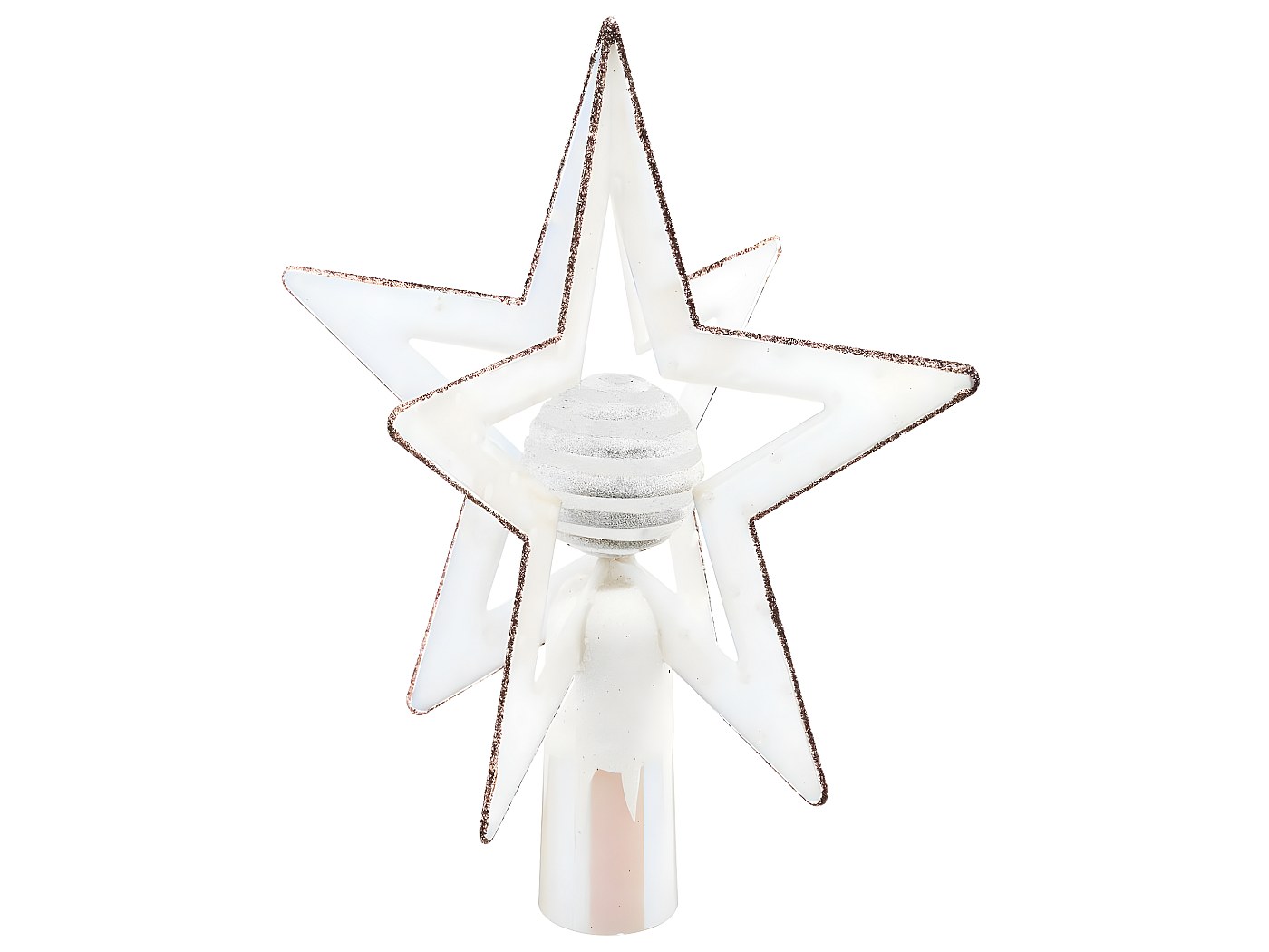 Cimier De Sapin De Noël En étoile Métallique Pailletée - Doré, Rose Ou Bleu - Hauteur 20 Cm - Design 3D Scintillant - Facile à Installer