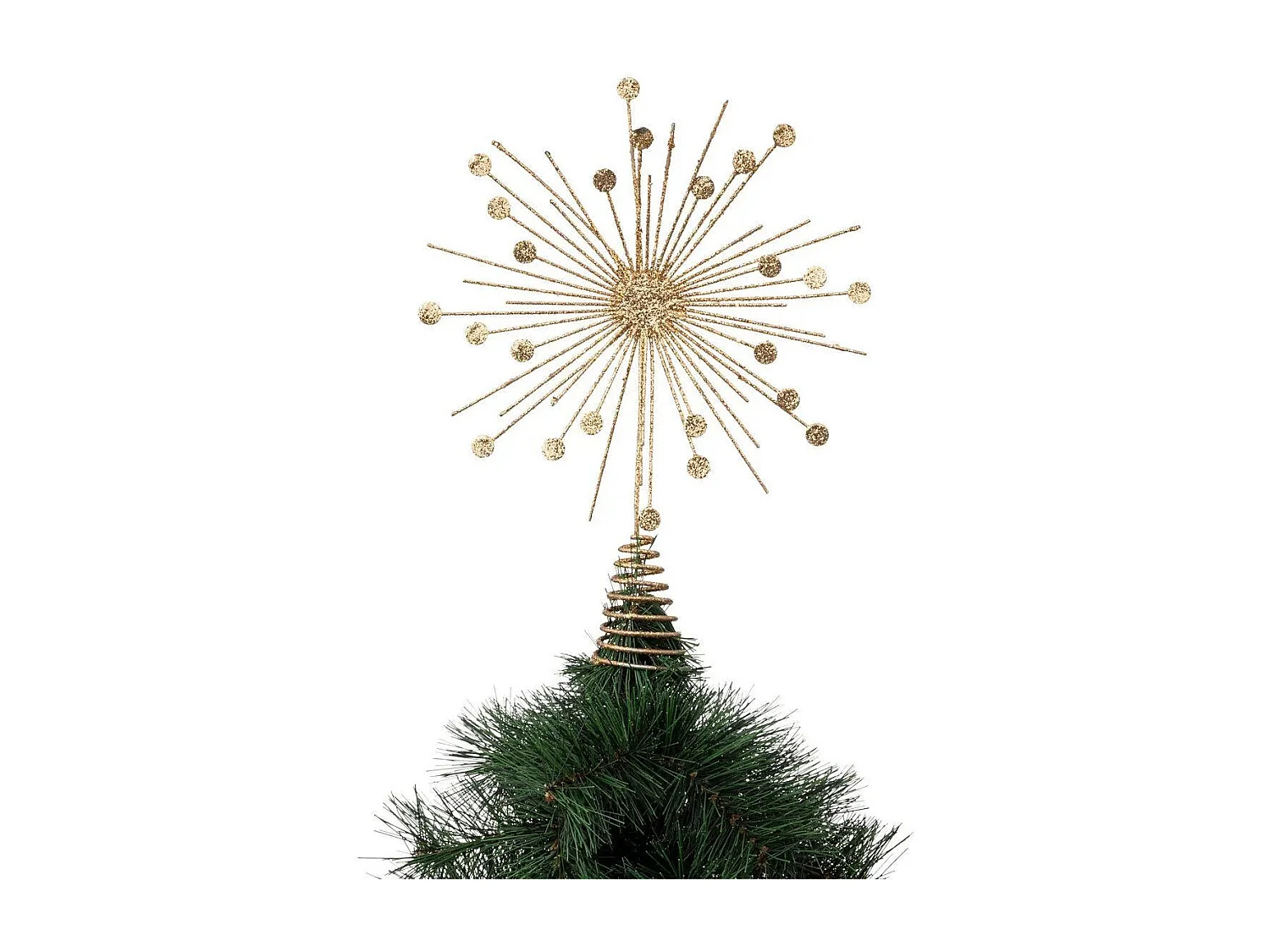 Déco Sapin de Noël Cimier Pastilles dorées pailletées