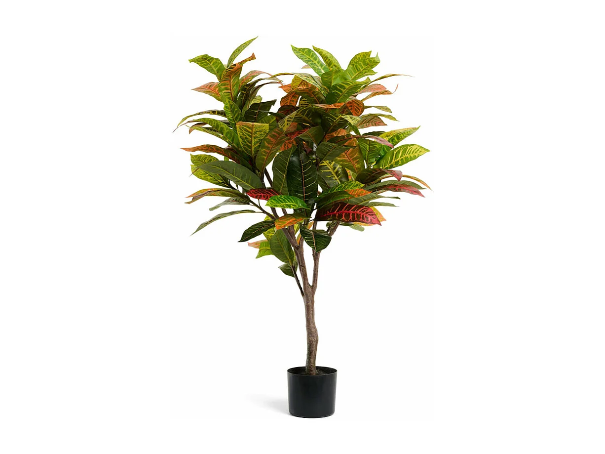 Plante artificielle avec pot - Croton - H. 120 cm