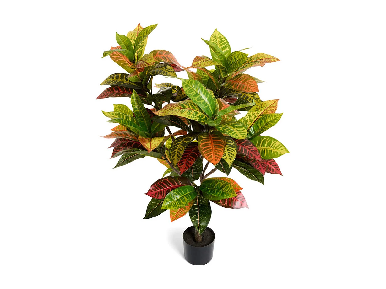 Plante artificielle avec pot - Croton - H. 120 cm