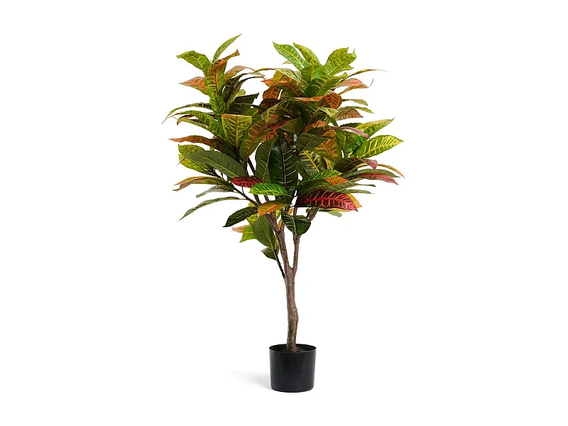 Kunstpflanze mit Topf - H. 120 cm - Kroton